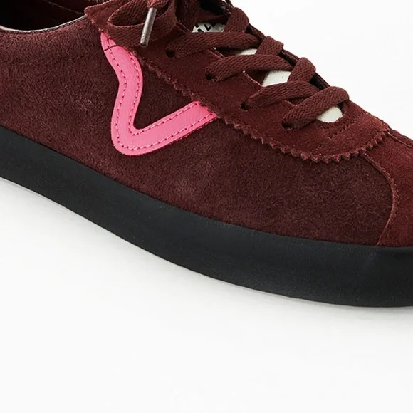 NEW VANS BURGUNDY PINK LOW LACE UP SNEAKERS - Picture 3 of 7